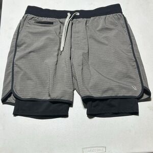 Vuori Stockton Athletic Shorts Mens Size L Compression Lined Running Gray